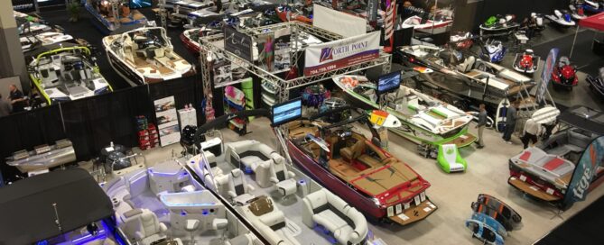 An overhead photo of the Mid-Atlantic Boat Show floor.