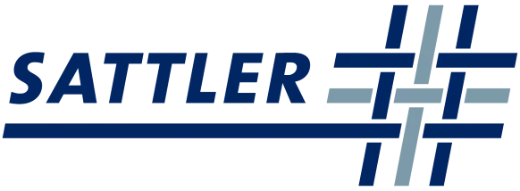 Logo featuring the word "SATTLED" in bold blue letters, enhanced by a graphic with intersecting blue and grey lines.